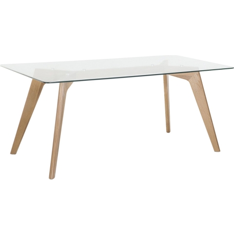 Beliani-HUDSON-Eettafel-Lichte houtkleur-90 x 180 cm-Veiligheidsglas