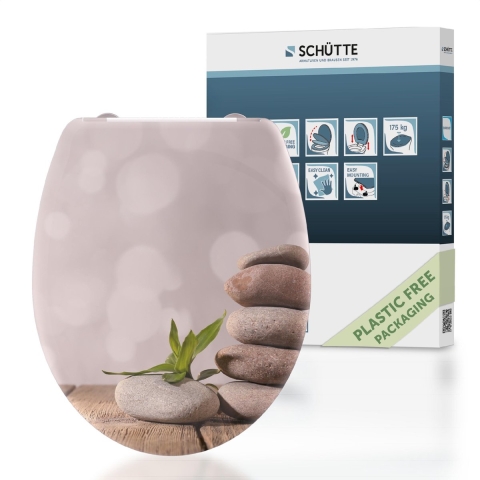 Schutte Duroplast WC-bril STONE PYRAMID met soft-close en quick-release
 - 82380 82380