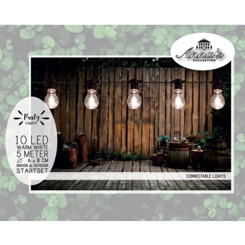 Buiten feestverlichting lichtsnoer warm wit 5 meter -