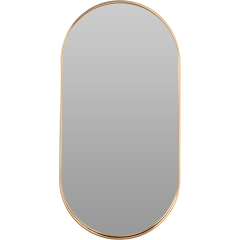Ovale wandspiegel - goud - metalen frame - 72 x 32 cm -
