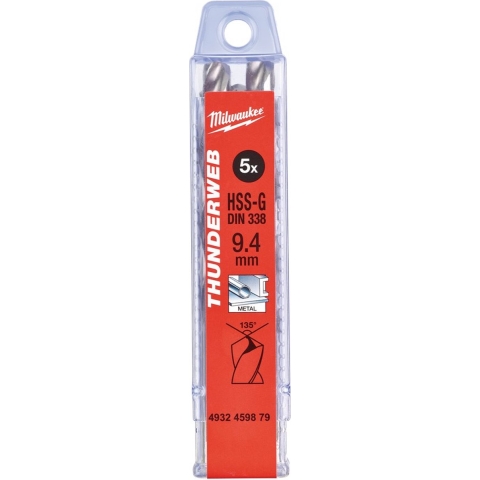 Milwaukee Accessoires Thunderweb HSS-G metaalboor 9.4 - 5 pc - 4932459879