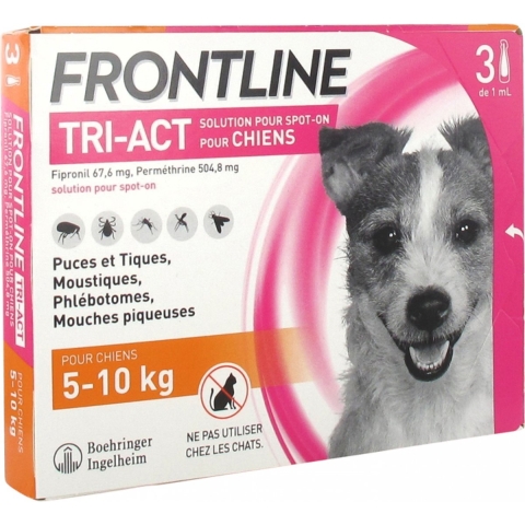 Frontline Tri-Act Anti Vlooien en Teken Druppels S 3 pipetten