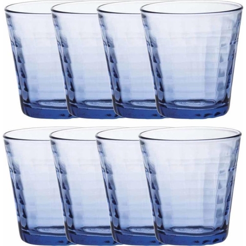 12x Drinkglazen/waterglazen blauw 220 ml Prisme -