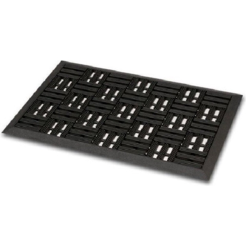 2x Rubberen deurmatten / buitenmatten 45 x 75 cm -