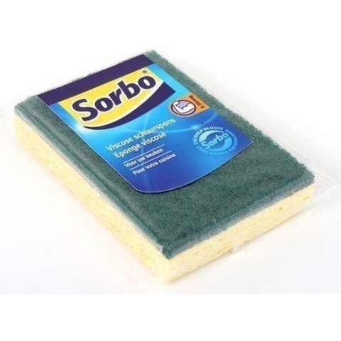 10x Schuurspons/viscose spons groene schuurlaag 13 x 9 x 2,5 cm -