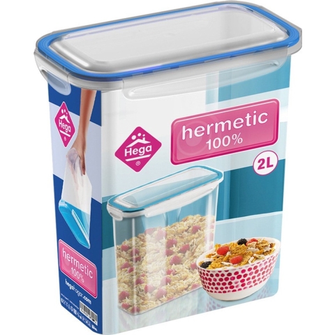 5x Voorraad/vershoudbakjes 2 liter transparant/blauw plastic -