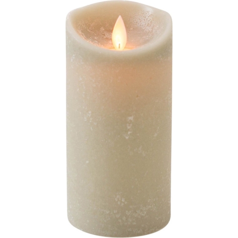 3x Taupe LED kaars / stompkaars met bewegende vlam 15 cm -