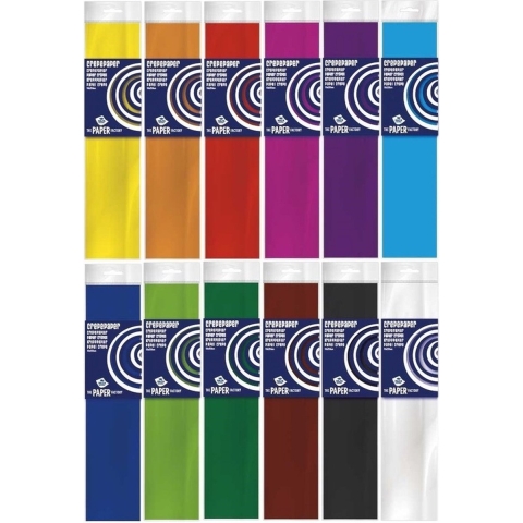 12x Crepe papier basis pakket 250 x 50 cm knutsel materiaal -