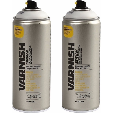 Vernis beschermlaag spray mat - 2x - busje van 400 ml - voor schilderijen -