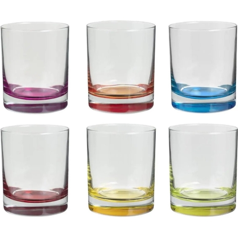 Set van 12x stuks tumbler glazen Colori 300 ml van glas -