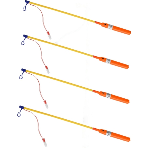 Lampionstokjes - 10x - oranje - met lichtje - 50 cm -