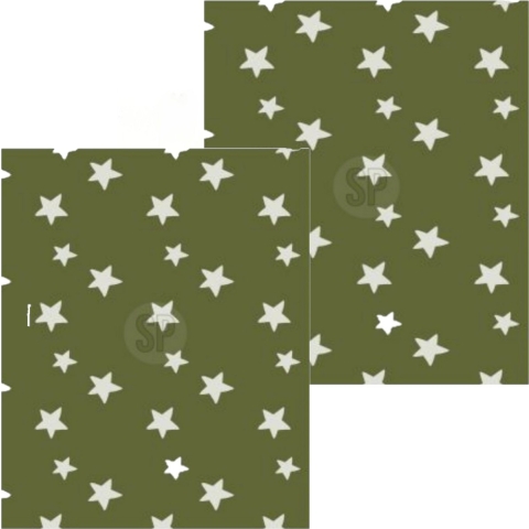 Fleece dekens/plaids - 2x - marine groen met sterren - 130 x 170 cm -