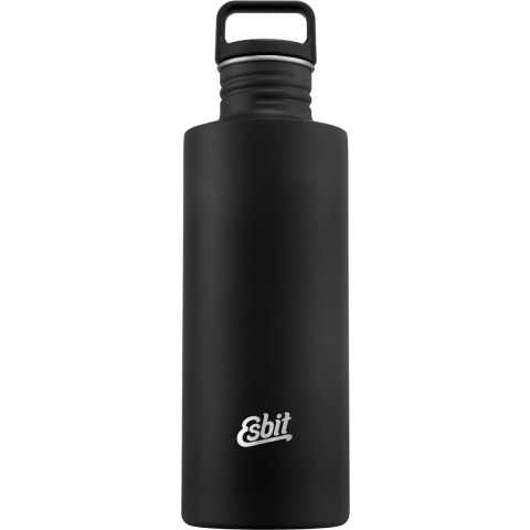 Esbit Sculptor Waterfles - 1 Liter - Zwart - RVS Drinkfles - Lusdop
