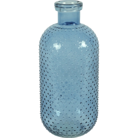 Countryfield Bloemenvaas Cactus Dots - blauw - glas - D15 x H35 cm