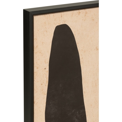 J-Line Kader Blad Abstract Hout|Canvas Bruin|Zwart