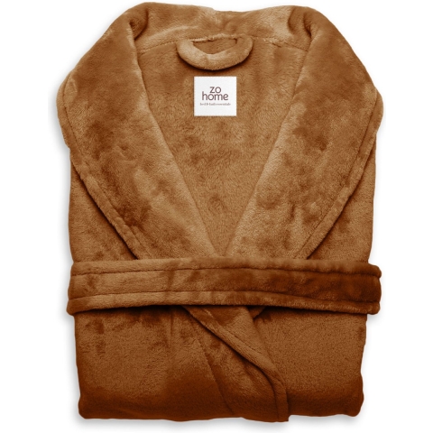 Zo Home Flanel Fleece Badjas Cara - copper orange - S