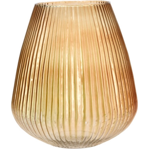 Excellent Houseware Vaas - glas - roze - 25 x 37 cm