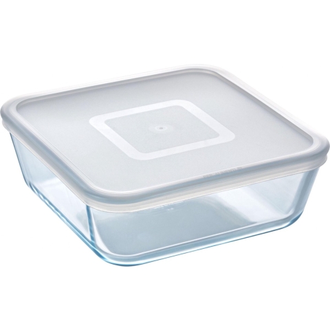 Pyrex - Schaal Vierkant met Deksel, 20 x 20 cm - Pyrex | Cook & Freeze