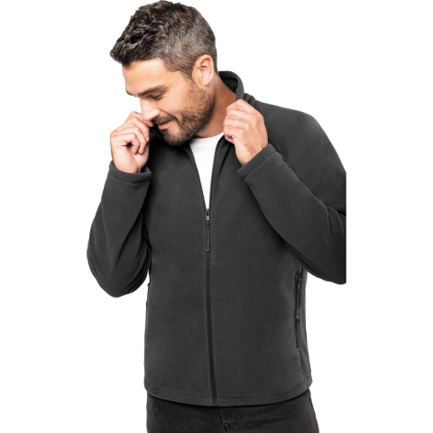 Fleece vest met rits - antraciet - warme sweater - trui - heren - polyester L -