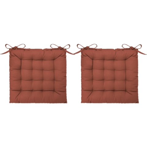 Atmosphera Stoelkussen - 6x - terracotta bruin - katoen - 38 x 6 cm - zitkussen -