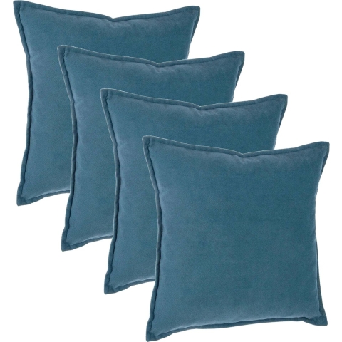 Bank/sierkussens Sophia - 4x stuks - 45 x 45 cm - polyester met rits -