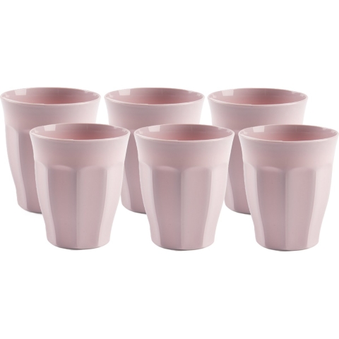 Onbreekbare Picardi drinkglazen - 20x stuks - kunststof - lichtroze - 250 ml - camping/outdoor/kinde -