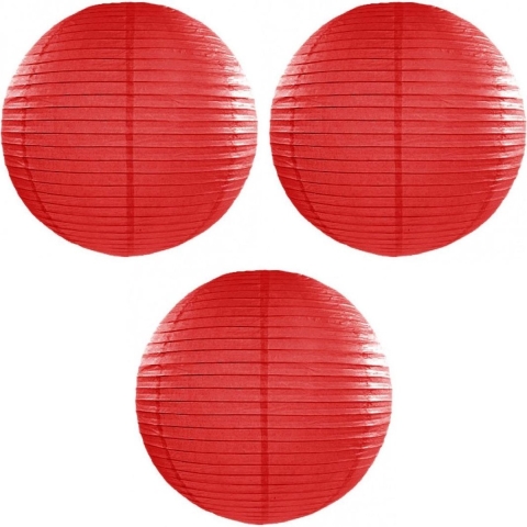 5x stuks luxe bol vorm lampion rood 50 cm -