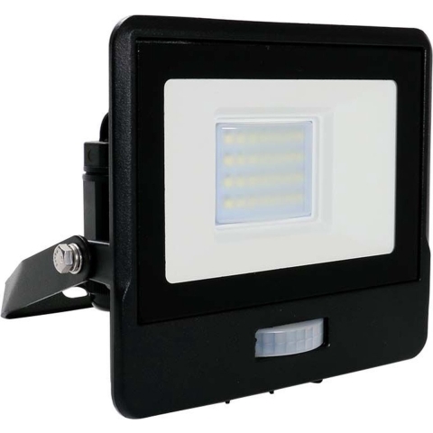 V-TAC LED Bouwlamp 20W 3000K zwart met sensor + kabelinvoer - 9335210
