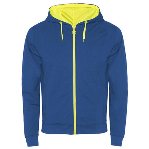 Roly RY1105 Fuji Sweat-Jacket - Royal Blue 05/Fluor Yellow 221 - S