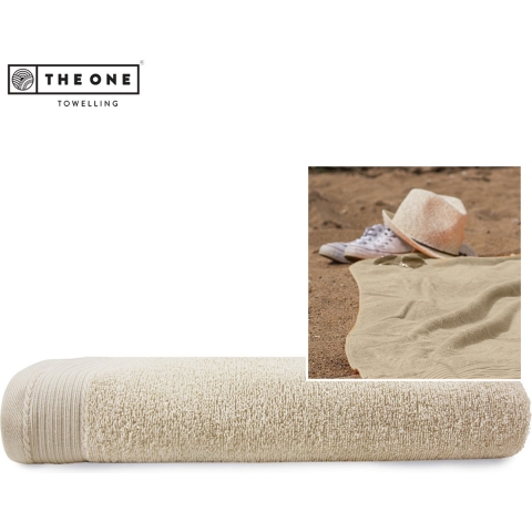 The One Towelling TH1000 Classic Beach Towel - Beige - 100 x 180 cm