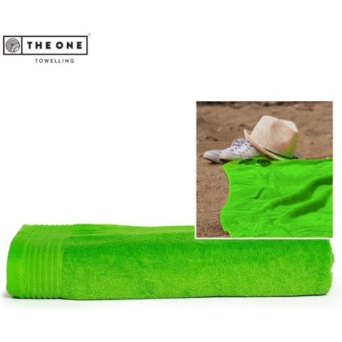 The One Towelling TH1000 Classic Beach Towel - Lime Green - 100 x 180 cm