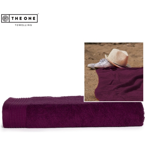 The One Towelling TH1000 Classic Beach Towel - Plum - 100 x 180 cm