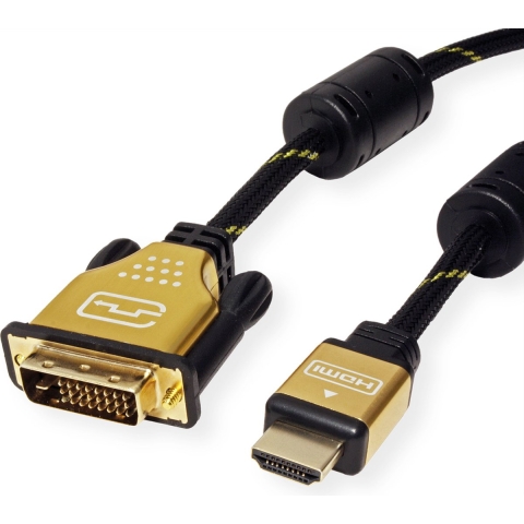 ROLINE GOLD Monitorkabel DVI (24+1) - HDMI, M/M, 1,5 m