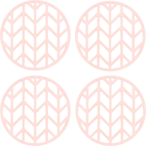 Krumble Pannenonderzetter met pijlen patroon - Roze - Set van 4