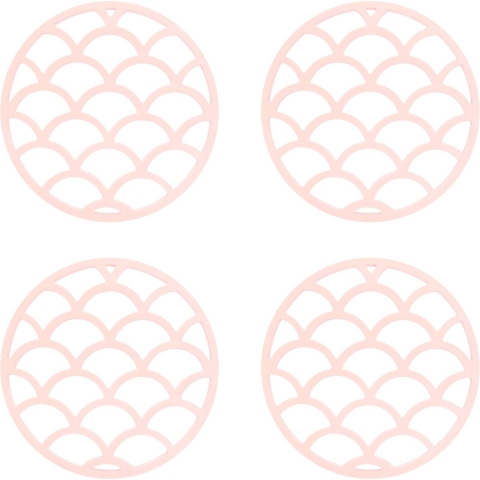 Krumble Pannenonderzetter met schubben patroon - Roze - Set van 4