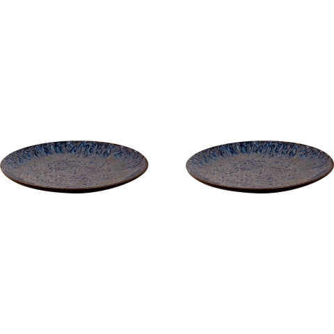Palmer Bord Lester 21 cm Zwart Blauw Stoneware 2 stuks
