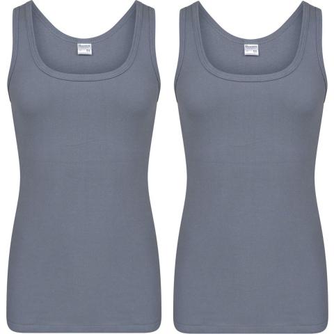 Set van 3x stuks Beeren heren hemd/singlet donker grijs 100% katoen, maat: L -