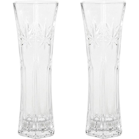 Set van 2x stuks bloemenvazen van ornament glas 29 x 11 cm -