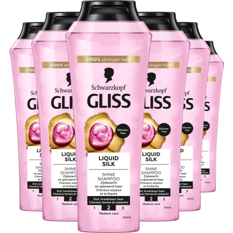6x Gliss Shampoo Liquid Silk 250 ml
