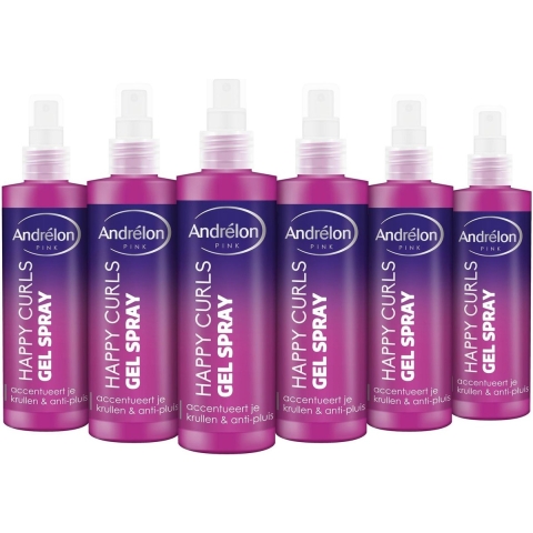 6x Andrelon Gel Spray Happy Curls 200 ml