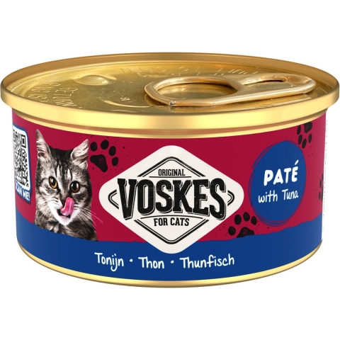 24x Voskes Kattenvoer Nat Paté Tonijn 85 gr