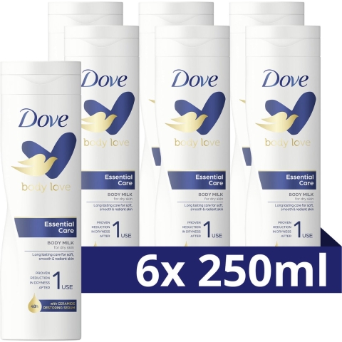 6x Dove Bodylotion Essential Care 250 ml