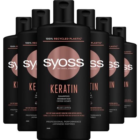 6x Syoss Keratin Shampoo 440 ml