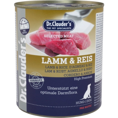 Dr. Clauder's lam met rijst natvoer hond 6 x 800 g