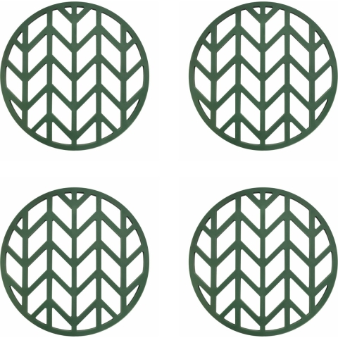Krumble Pannenonderzetter met pijlen patroon - Groen - Set van 4