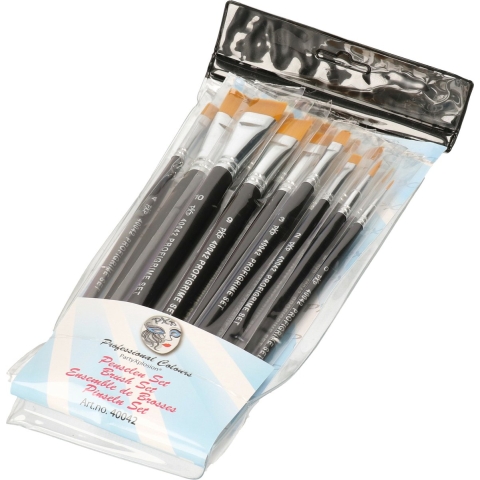 Schmink penselen/kwasten set in etui - 15x - professioneel - synthetisch -
