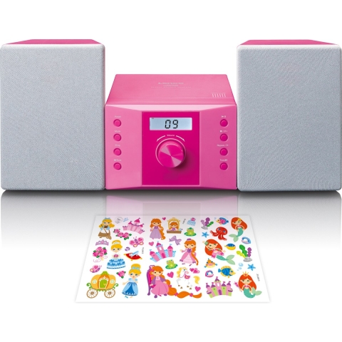 LENCO MC-013PK - Stereo set met FM radio en CD speler - Roze