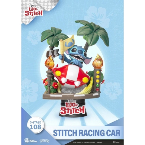 Disney: Lilo and Stitch - Stitch Racing Car PVC Diorama Statue Closed Box