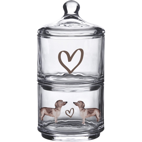 Clayre & Eef Voorraadpot Deksel Ø 10x21 cm Glas Rond Teckel