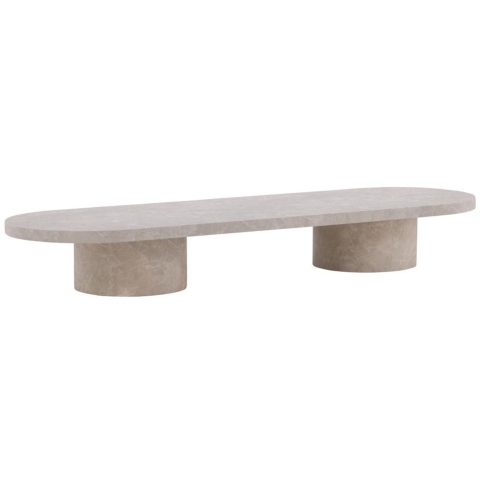 Svea - Antonio ovale salontafel - 60 x 190 cm - marmerlook